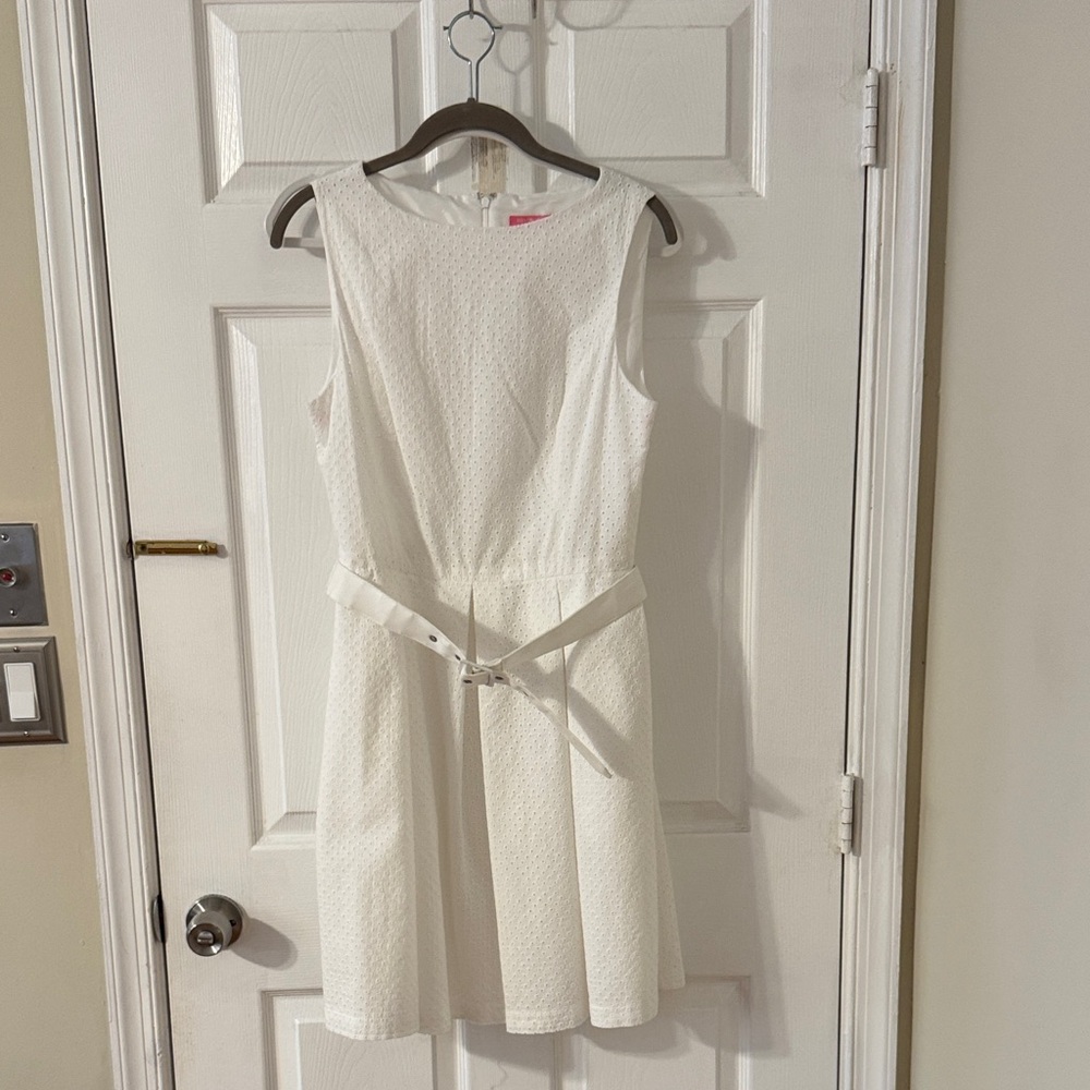 Isaac Mizrahi White Textured  Dress